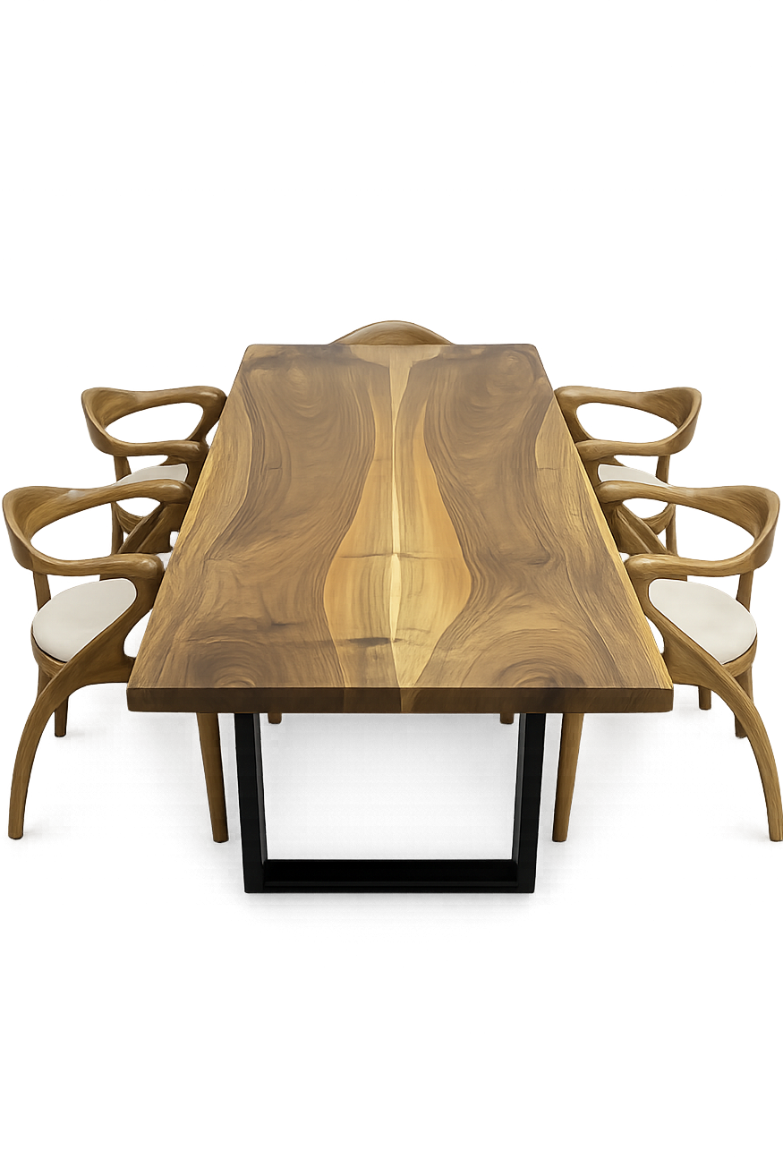 Walnut dining set solid wood furniture UK